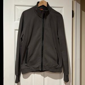 Boss casual jacket with black leather/leatherette trim